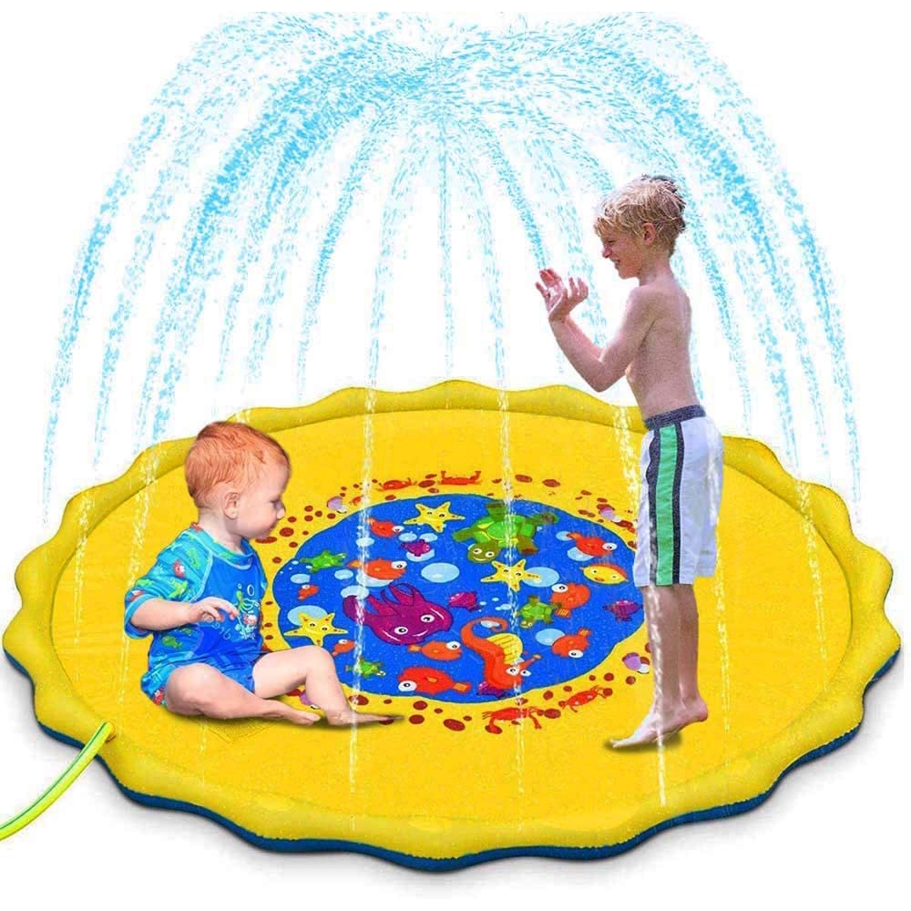 Autbye Kid Splash Pad Thickened PVC Sprinkler Pool Eco ...