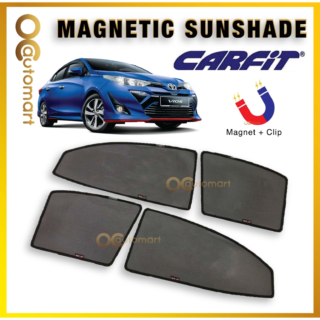 CARFIT OEM Magnetic Custom Fit Sunshade For Toyota Vios 2019 (4pcs Sets)