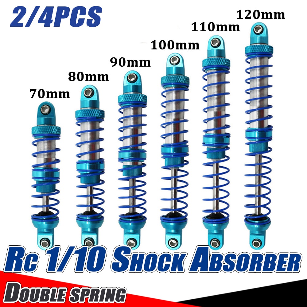 2PCS 90/100/120mm Metal Shock Absorbers For 1/10 RC Crawler Car Axial SCX10 CC01