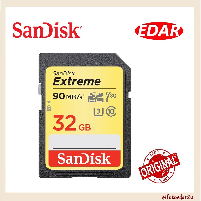 Sandisk Extreme 32GB(90MB/s) SD Card | Shopee Malaysia