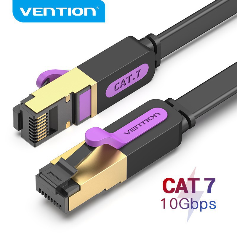 RJ45 Flat Cat7 Ethernet Gold Plated Ultra-thin 10Gbps SSTP Network LAN Cable Lot 