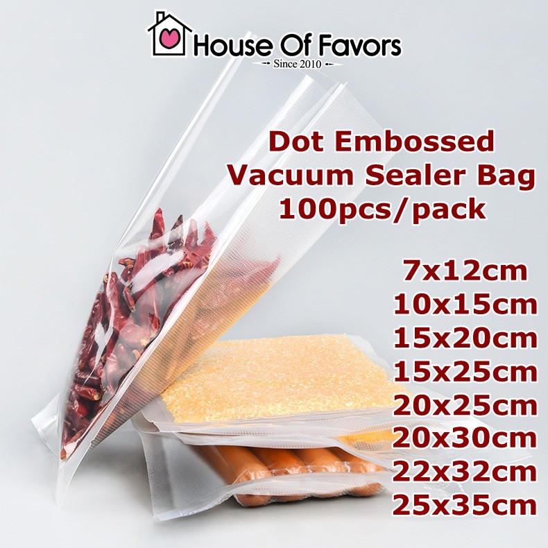 100Pcs Embossed Food Vacuum Sealer Bags Packaging Pouch Commercial Grade Bags 4