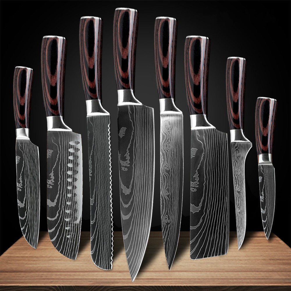 Kitchen Chef Knives Set 8 Inch Japanese 7cr17 440c Japanese Kitchen Knives Slicing Knife Kitchenware Shopee Malaysia