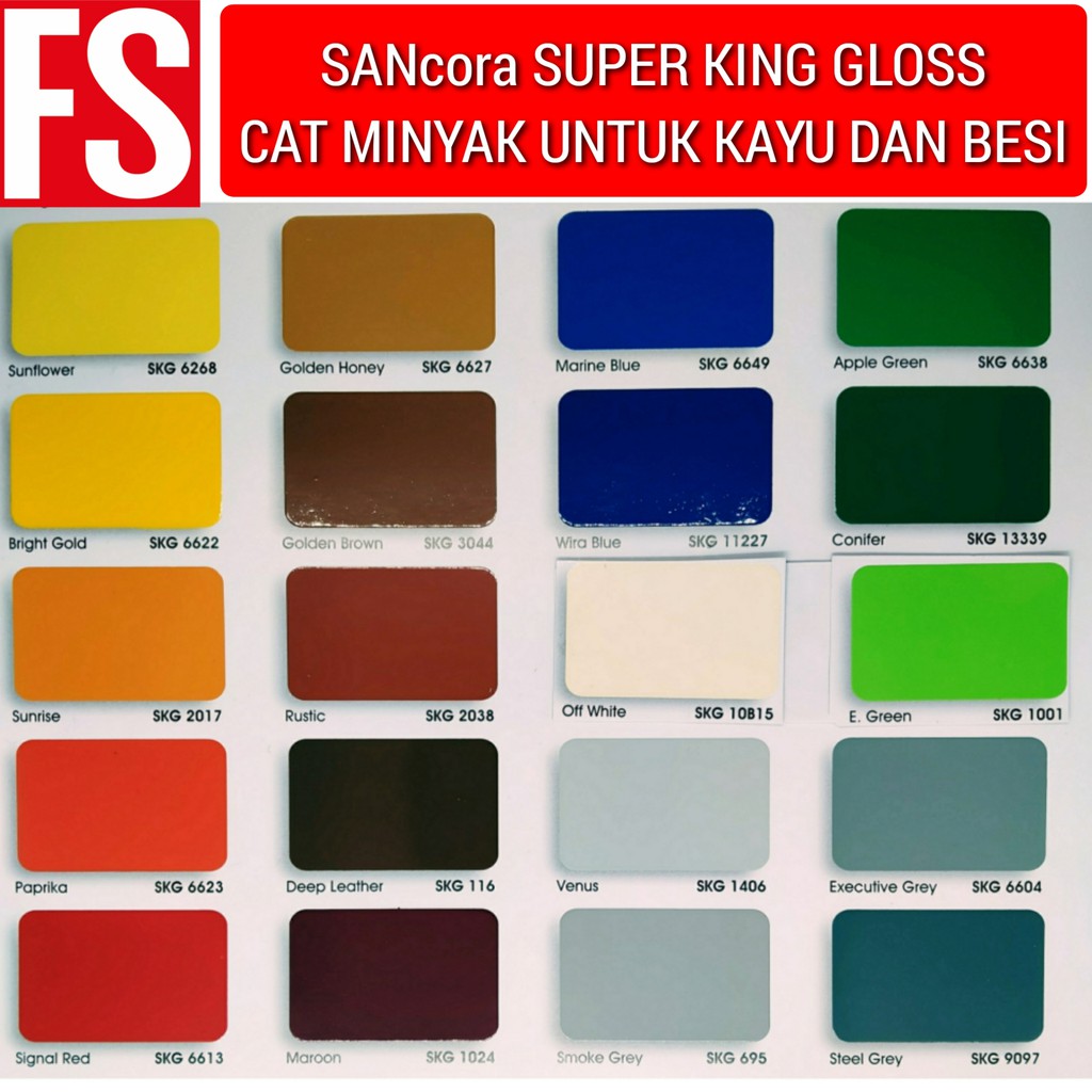 Sancora Super King Gloss Paint Cat Minyak Kayu Dan Besi Shopee Malaysia