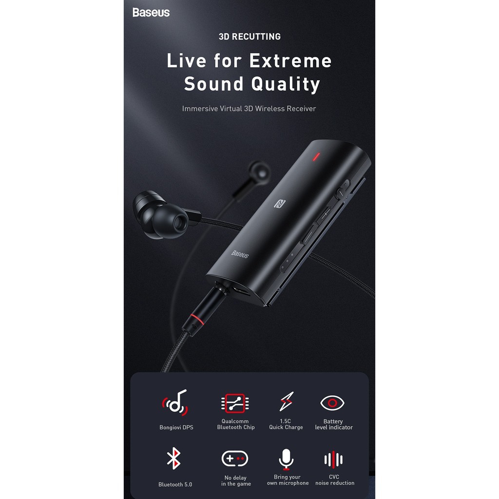 Baseus BA03 Immersive Virtual 3D Bluetooth Receiver | Shopee Malaysia