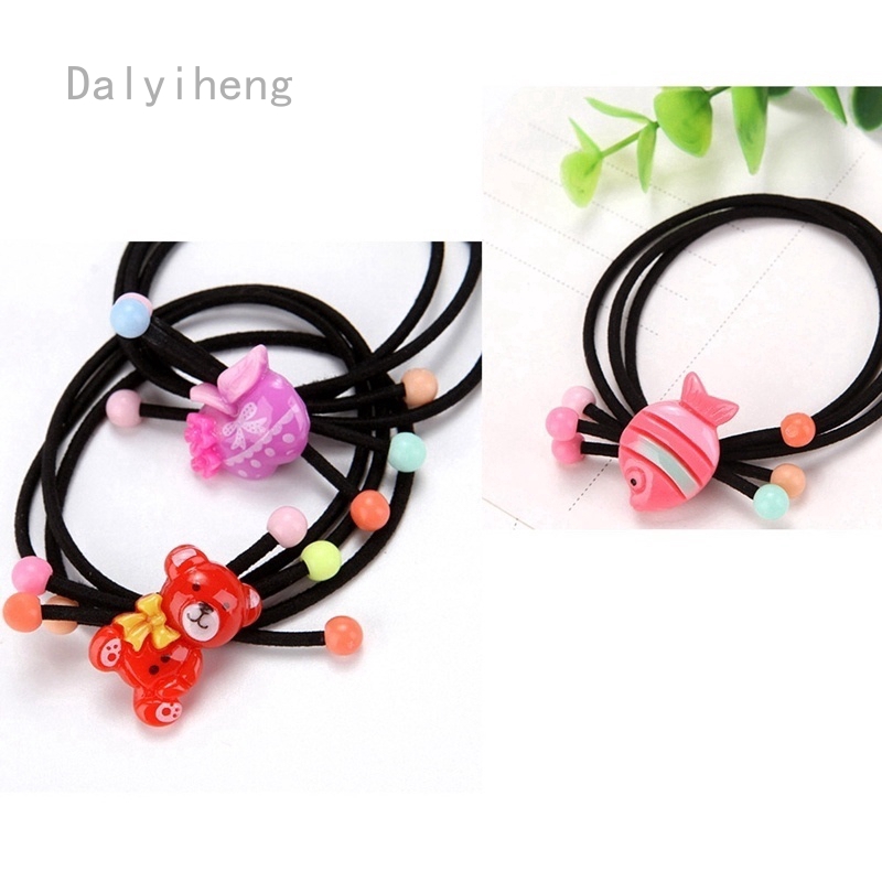 Dalyiheng 10pcs Bag Cute Elastic Hair Ropes Girls Hair Ties Kids