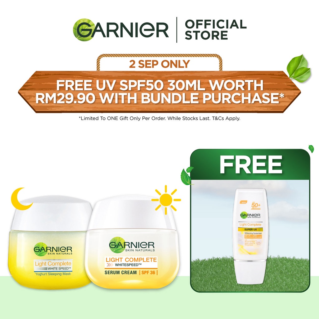 Garnier Light Complete Day Cream & Night Cream Skincare Set (50ml