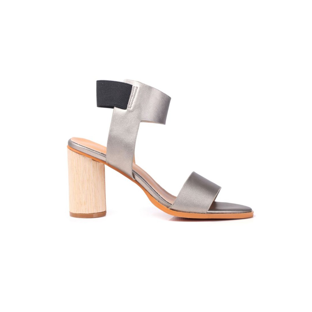 pewter open toe heels
