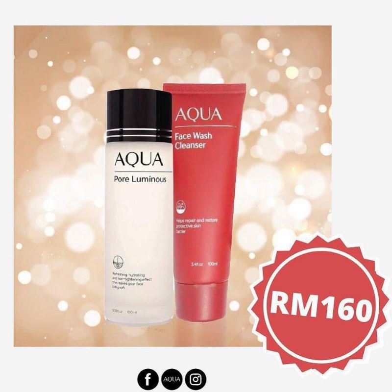 [COMBO] Aqua Pore Luminous + Face Wash Cleanser 100ml large Pores pigment