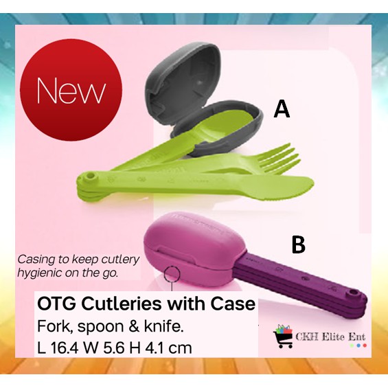 Tupperware OTG Cutleries with Case / Portable Cutlery Set