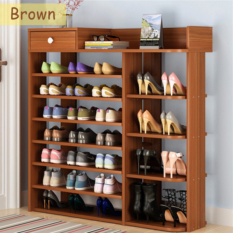 New Modern Design 8 Tiers Wooden Shoes Shoe Storage Rack Cabinet