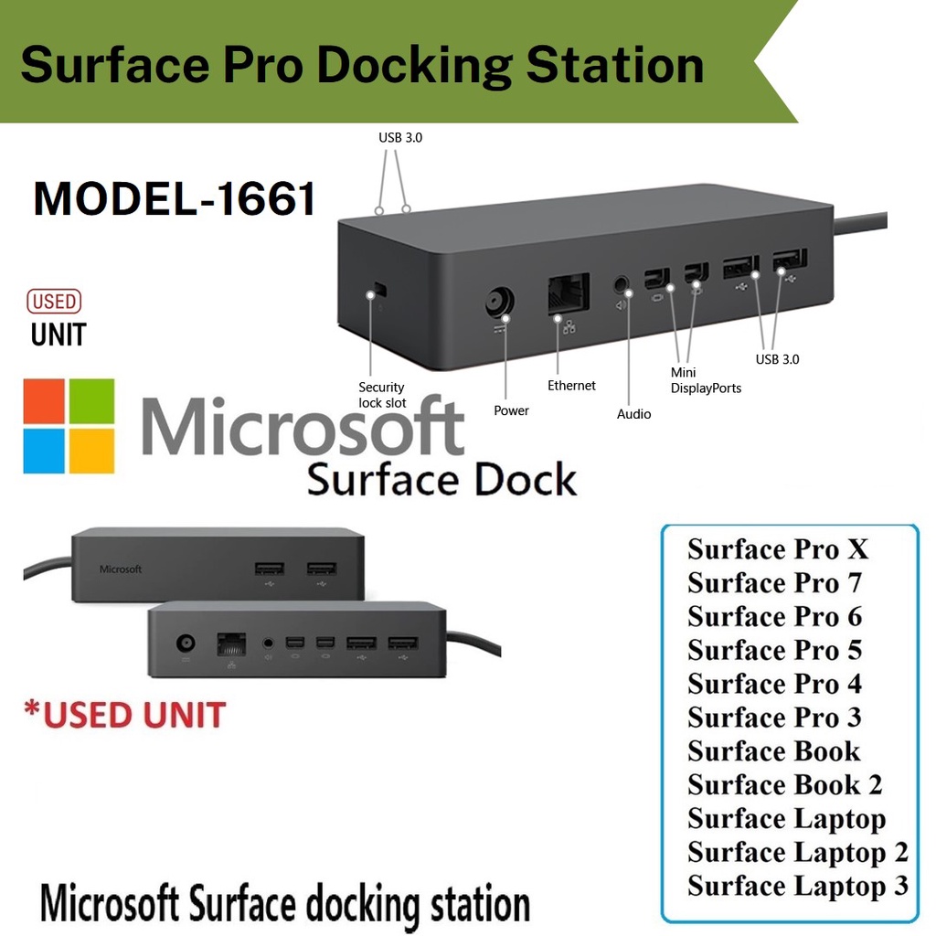 Original Microsoft surface pro 3 / 4 / 5 / 6 / 7/Pro X 1661 Dock
