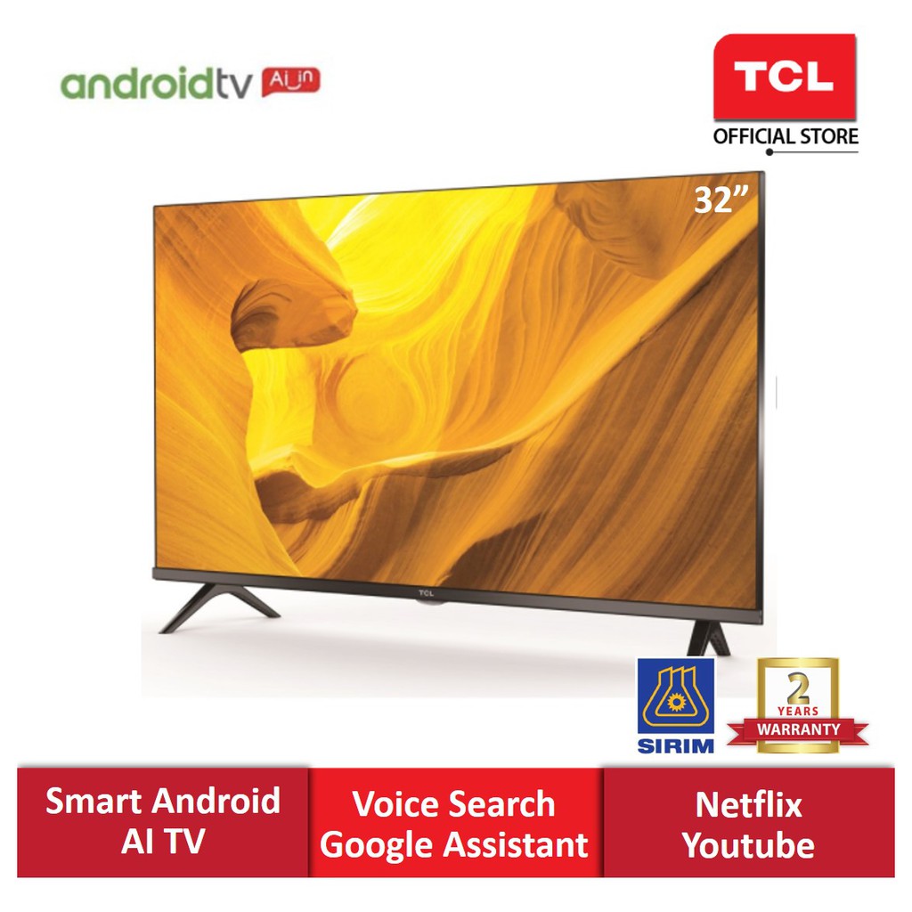 TCL Android Smart AI LED TV with Voice Search (32&quot;) 32S65A
