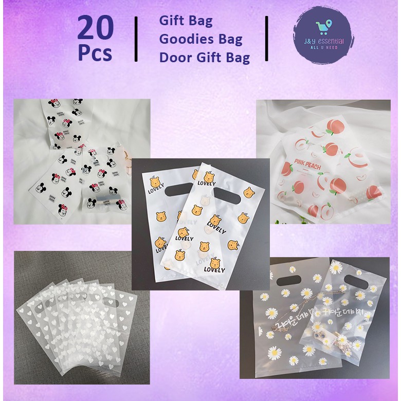 Gift Bag [20pcs] Goodies Bag Door Gift Birthday Wedding Party Winnie The Pooh Sunflower Plastic (1)