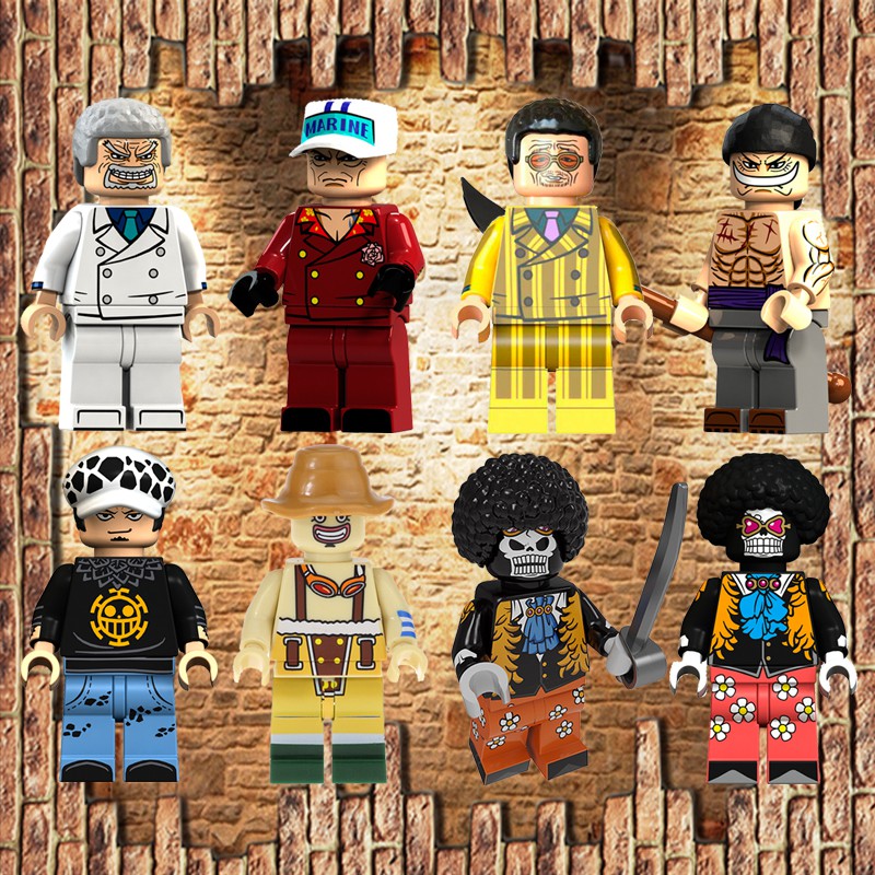 Legoing Cartoon Action Minifigures Onepiece One Piece Usopp Burukku Borsalino Sakazuki Edward Newgate Luffy Zoro Nami Chopper Shanks Franky Sanji Anime Games Movie Naruto Uzumaki Boruto Mitsuki Gaara Namikaze Minato Senju Mario