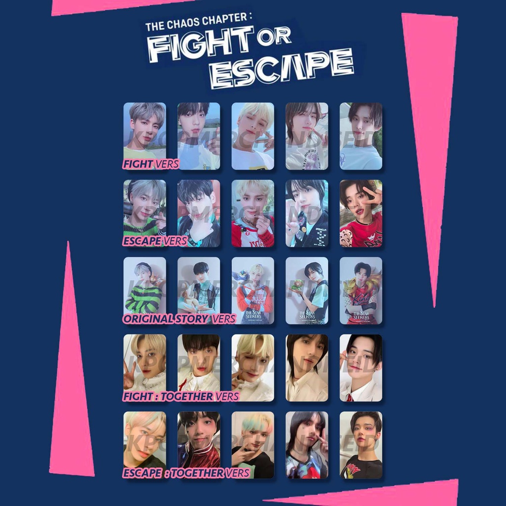 Txt Photocard Fight or Escape Unofficial Premium Beomgyu Soobin Taehyun