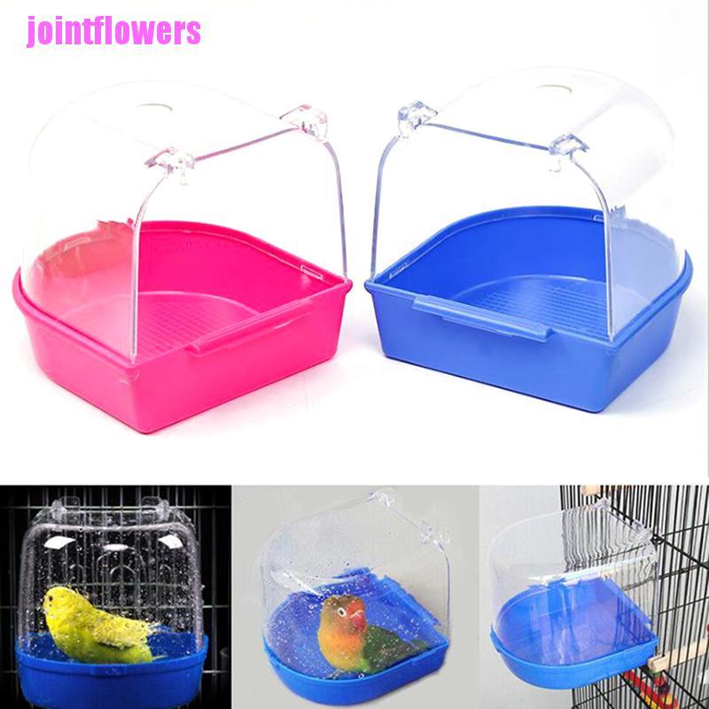 JSMY 1Pc Plastic bird water bath box parrot hanging bird bath cage