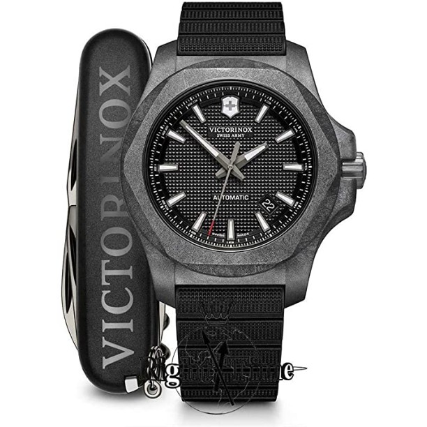 Victorinox Swiss Army 241866 Men S I N O X Carbon Black Strap Watch Shopee Malaysia