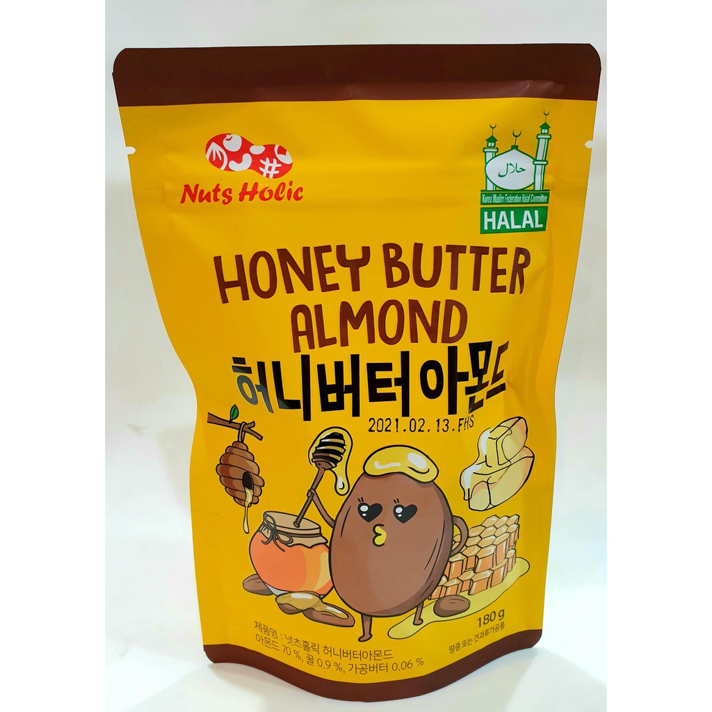 Nuts Holic Honey Butter Almond Halal Korea 180g Shopee Malaysia