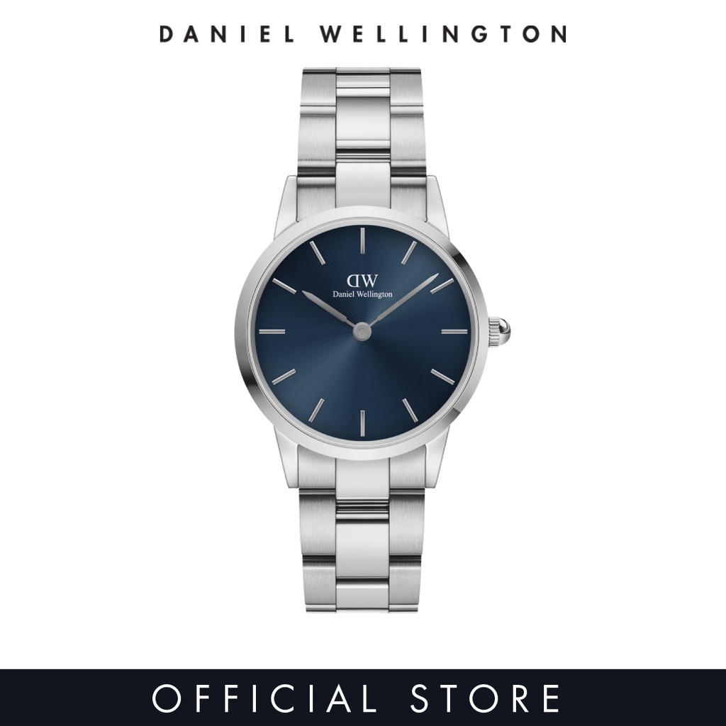 [2 Years Warranty] Daniel Wellington Iconic Link Arctic Watch 28/32mm Silver - Blue Dial - Watch for Women - Fashion Watch - DW Ofiicial - Authentic - jam tangan