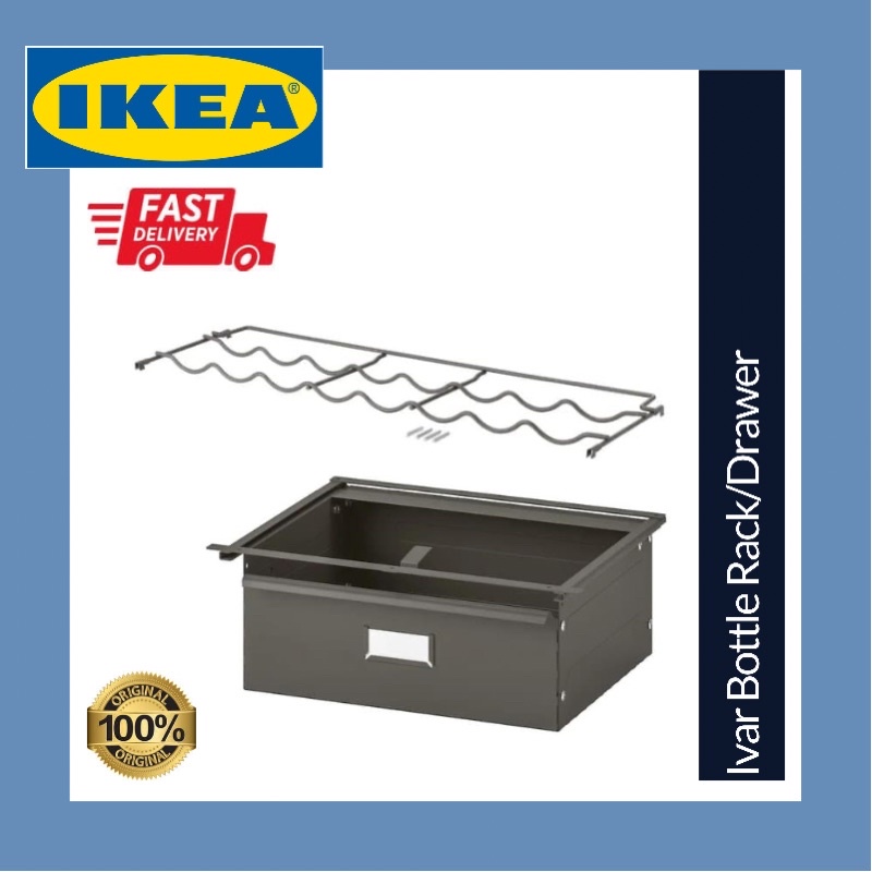 IKEA Ivar Bottle Rack Storage Shelf Drawer Unit Shopee Malaysia