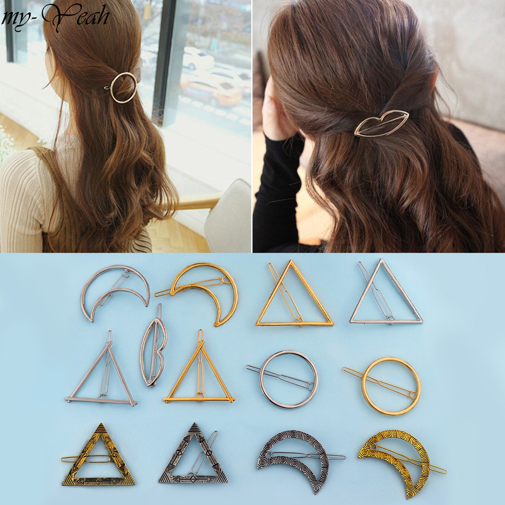 Fashion Women Triangle Acrylic Hair Clip Barrette Hairpin Bobby Hair Accessories