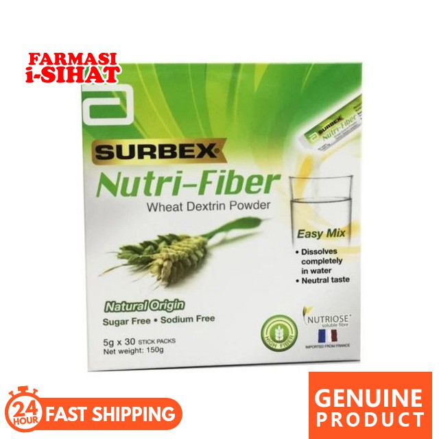 Surbex Nutri Fiber Wheat Dextrin Powder 5g X 30 S Sugar Free Sodium Free Easy Mix Shopee Malaysia