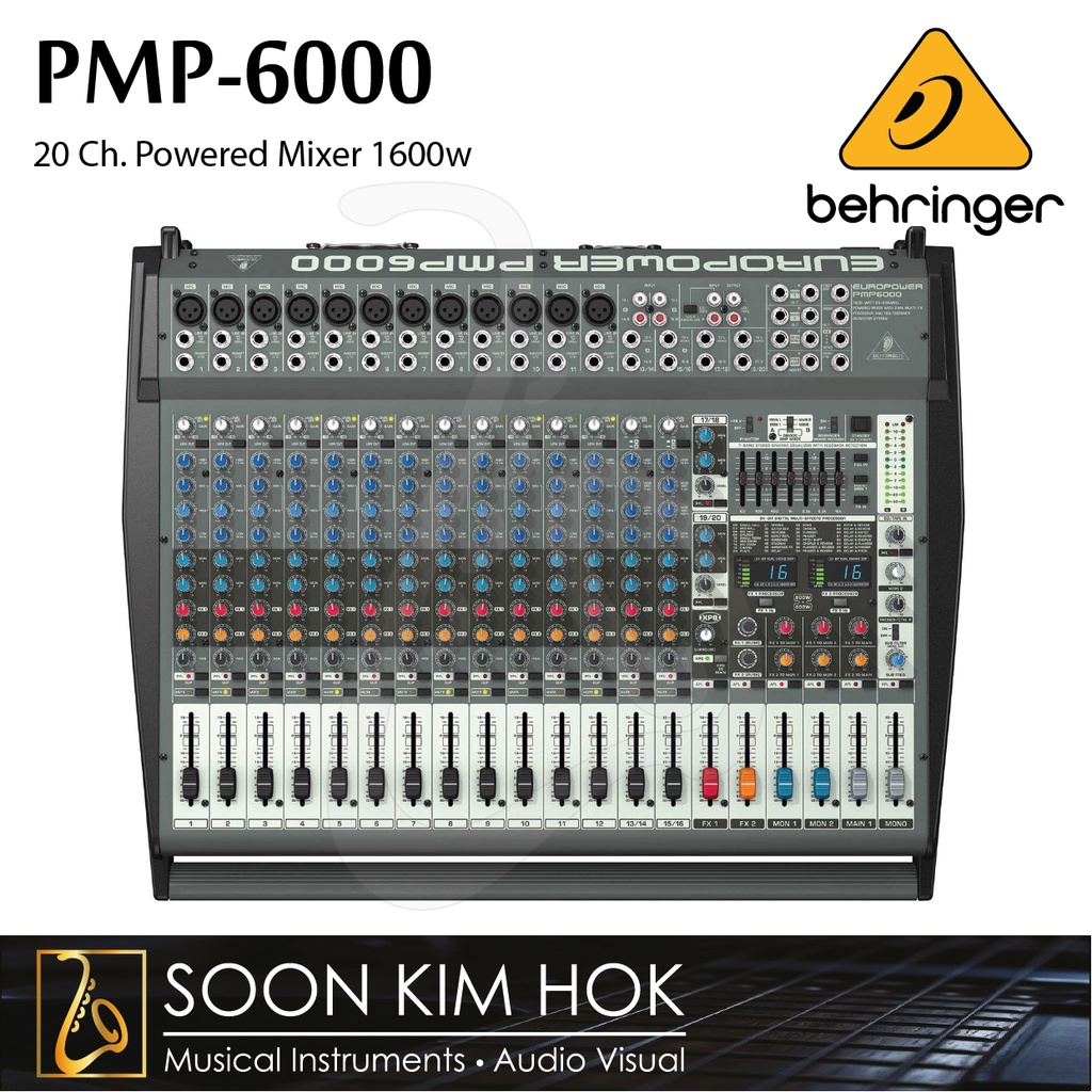 BEHRINGER PMP6000 20Channel, 1,600W Powered Mixer with Dual FX