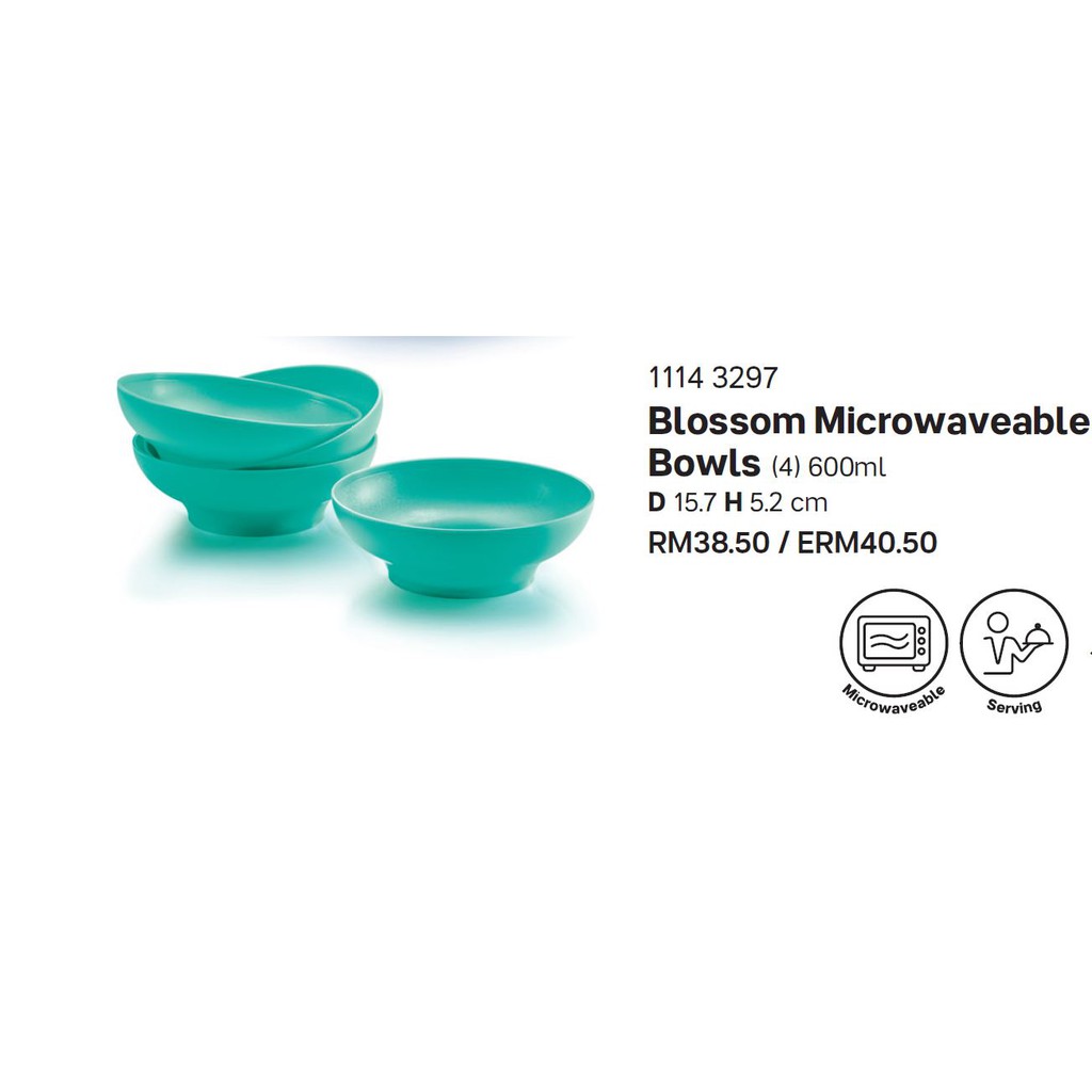 Tupperware Blossom Microwaveable Bowls (4)