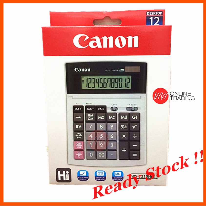 Original Canon Calculator Ws1210hi Iii 12 Digits Calculator Mesin Kira Shopee Malaysia