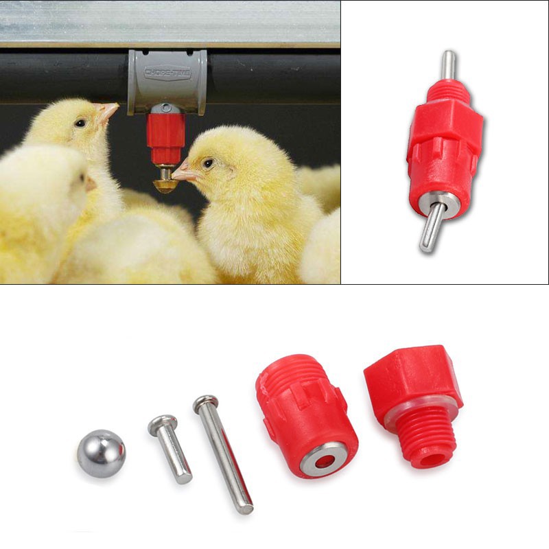 20 Pcs Chicken Water Nipple Valves Auto Drinker Waterer Feeder