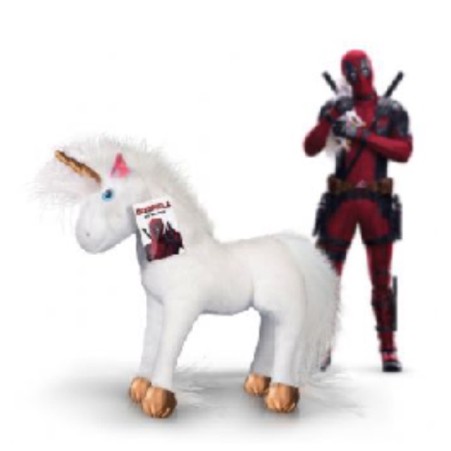 deadpool plush with unicorn