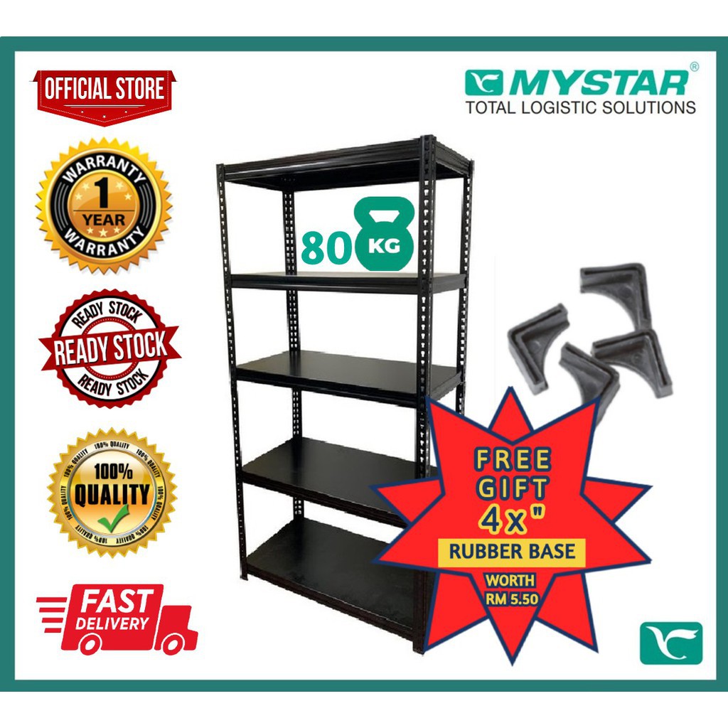 Mystar boltless rack 80kg 35cmx90cmx180cm 5 levels steel shelf bs5000e ...