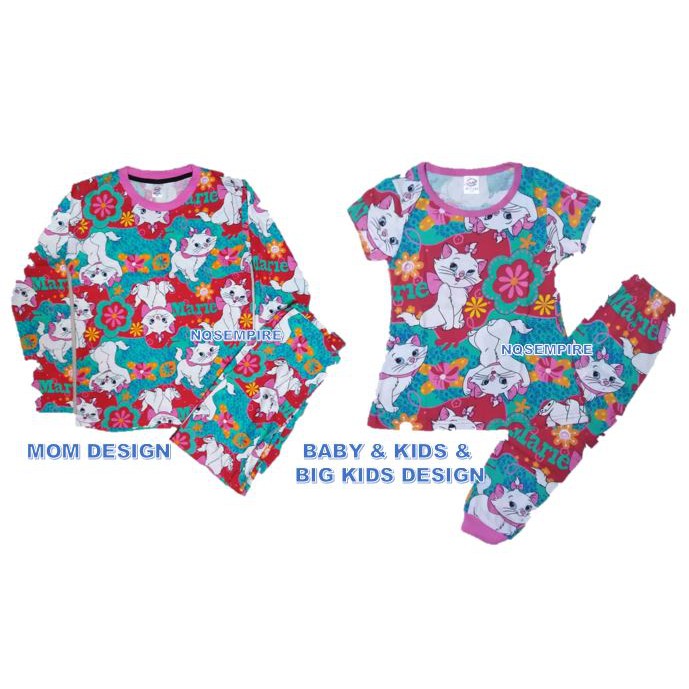 Pyjamas BABY Kids Big Dewasa VIRAL Cartoon MARIE CAT Baju Pyjamas BABY Kids Big Dewasa VIRAL Cartoon MARIE CAT Baju