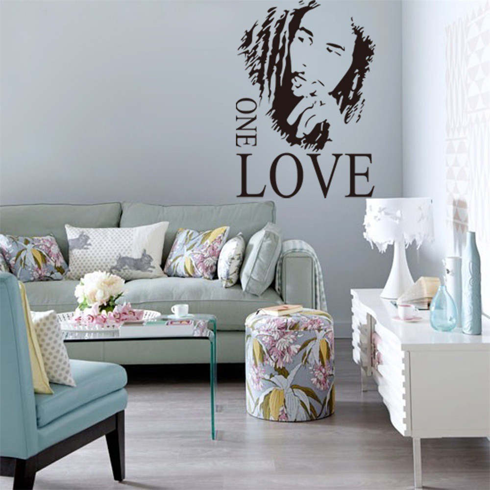 Home Decor Bob Marley One Love Removable Vinyl Quotes Wall