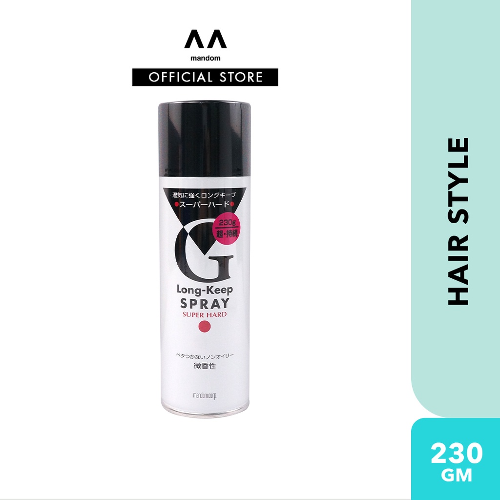 MANDOM Long-Keep Spray Super Hard 230gm (mens hair spray, mens hair styling, hair setting) | Shopee Malaysia