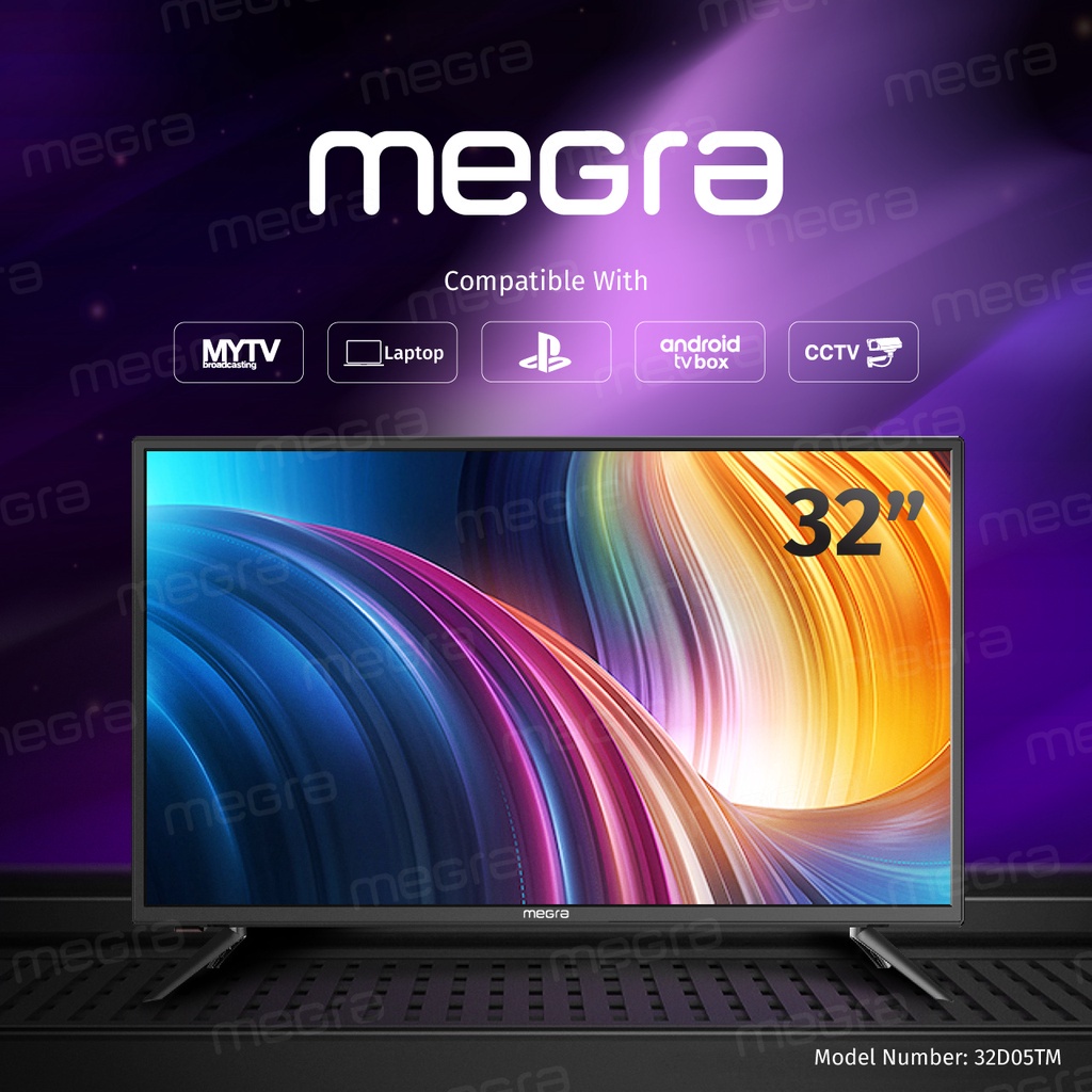 ∏MEGRA TV 32 Inch Digital LED TV (DVBT-2) Built in MYTV
