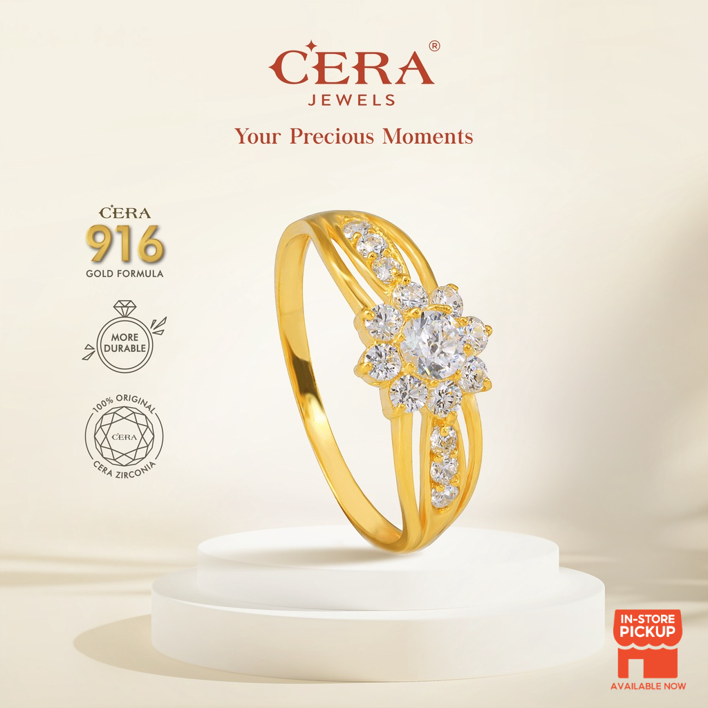 CERA 916 Gold Rings Floral Mark Ring S9002