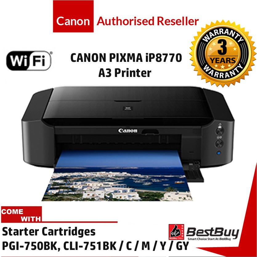 Canon Pixma A3 Photo Printer With 6 Ink System Ip8770 Shopee Malaysia 4184