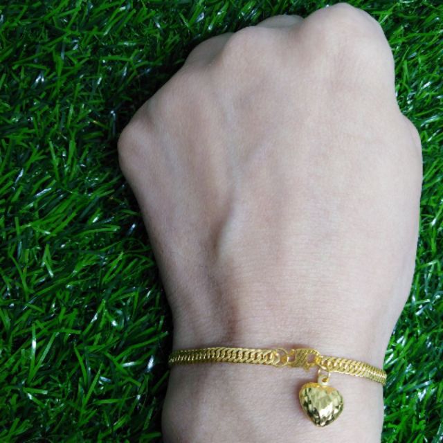 Rantai Tangan Lipan Kosong Licin Loket Love Ems 916