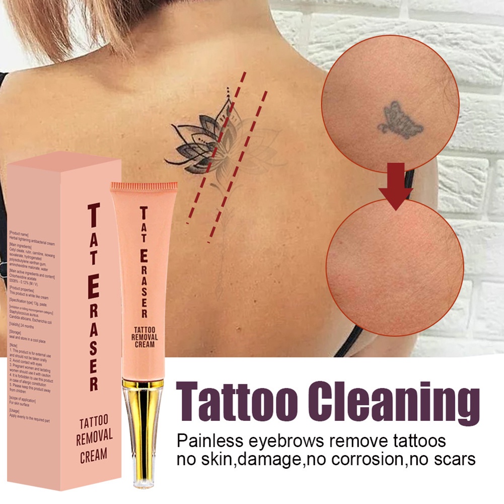 Tattoo Removal Cream Permanent Tattoo remover Fading Agent Does Not Hurt The Skin Does Not Leave Scars Safe Tattoo Cleanser Water 4 Weeks To Completely Remove The Tattoo(13g)