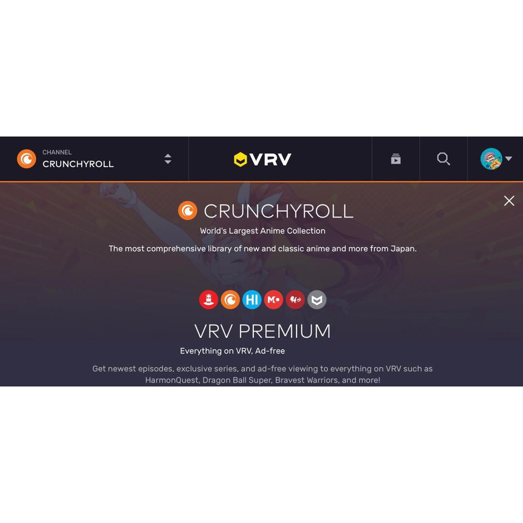 ✓▽✱VRV Premium Account Include Crunchyroll, HIDIVE, Mondo, Select and etc /  Original Subscription Without Ads | Shopee Malaysia