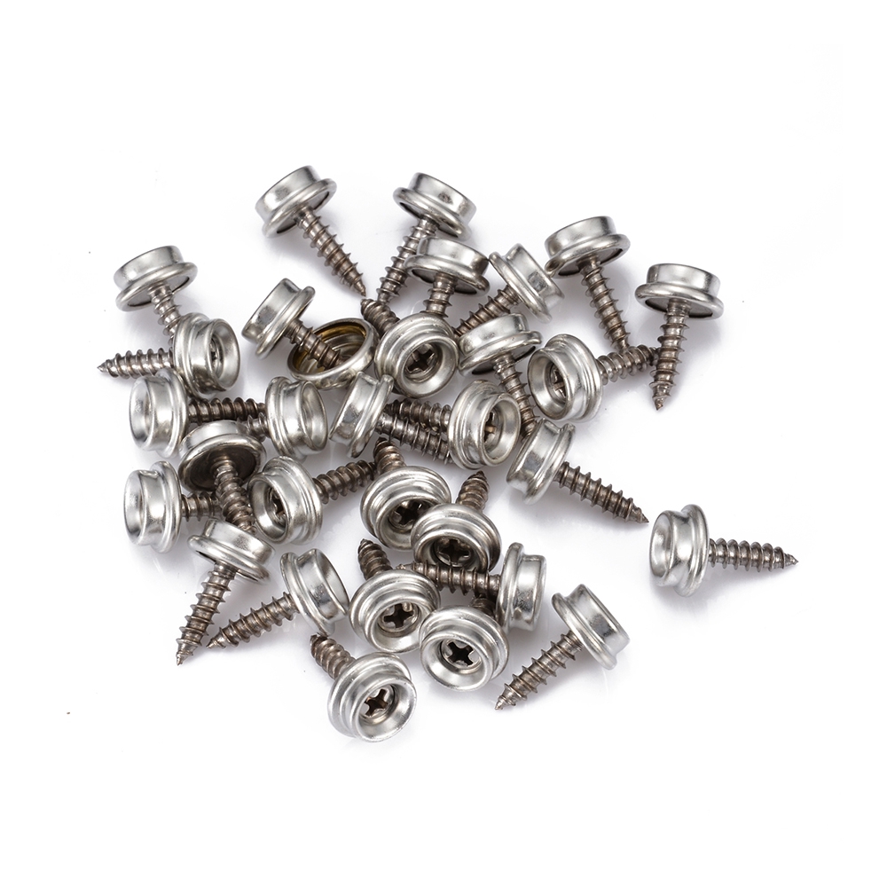 62pcs Snap Fasteners 15mm Stainless Press Stud Heavy Duty Canvas Screw