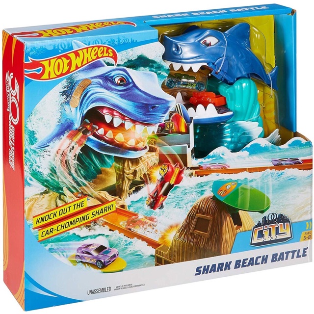 hot wheels city shark beach battle playset