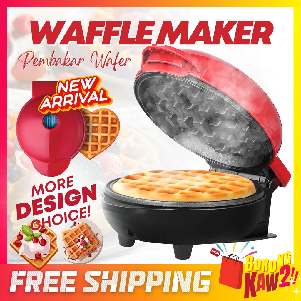 BKK Electric Waffle Maker Pembakar Waffle Machine Mini Waffle Egg Pan Cake Breakfast Maker Wafer Non Stick Pan WP-MK03