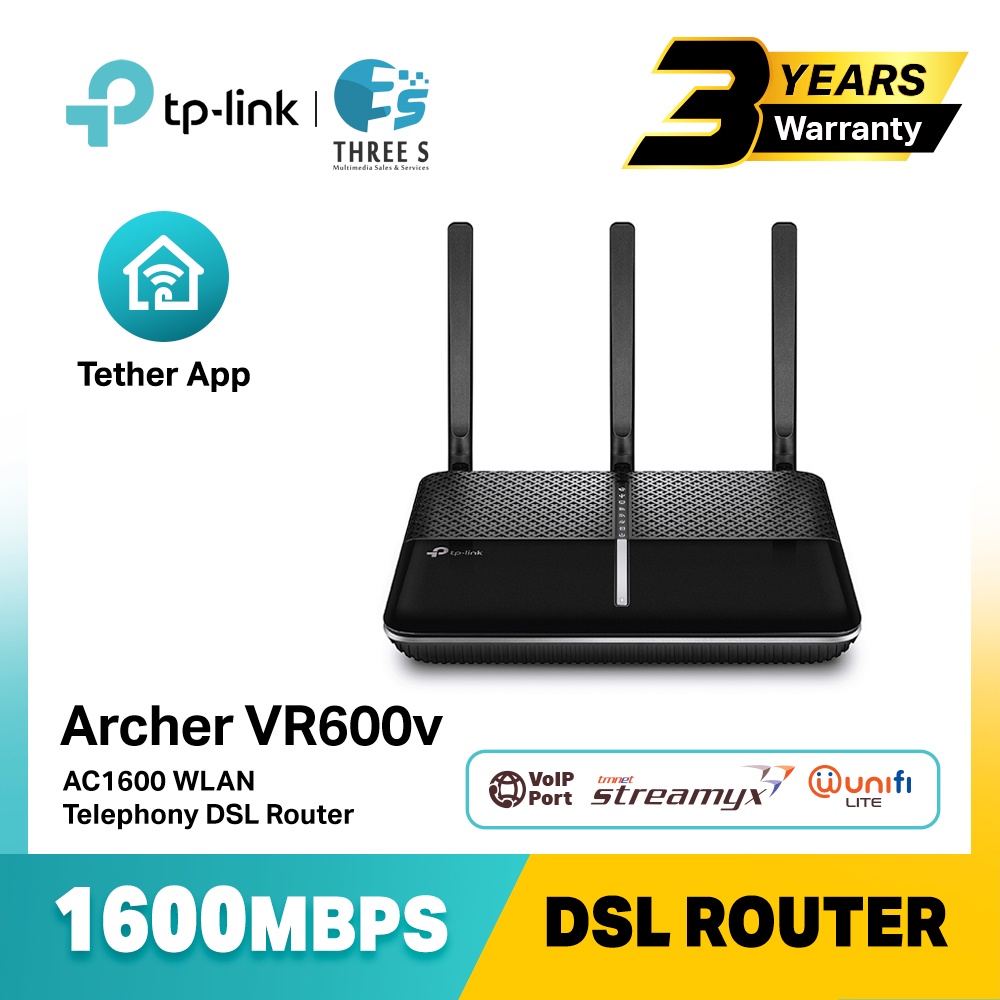 Tp-Link Archer VR600V AC1600 WLAN Telephony DSL Router | Shopee Malaysia