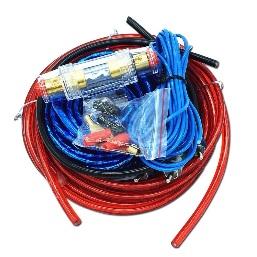 universal auto car amplifier wiring kit audio subwoofer rca power cable fuse set