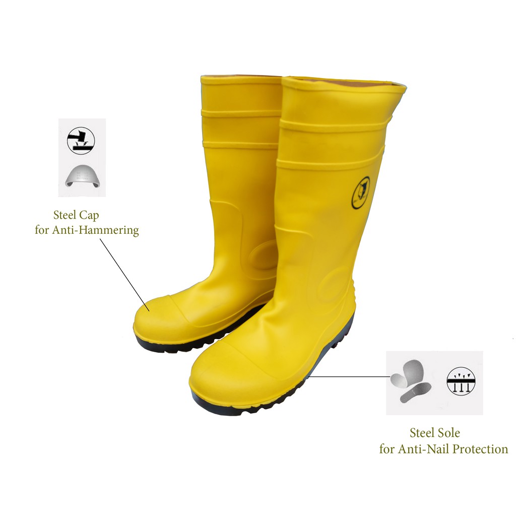 Welwolf Safety Rain Boot PVC Waterproof Rain Boot Rainboot with Steel