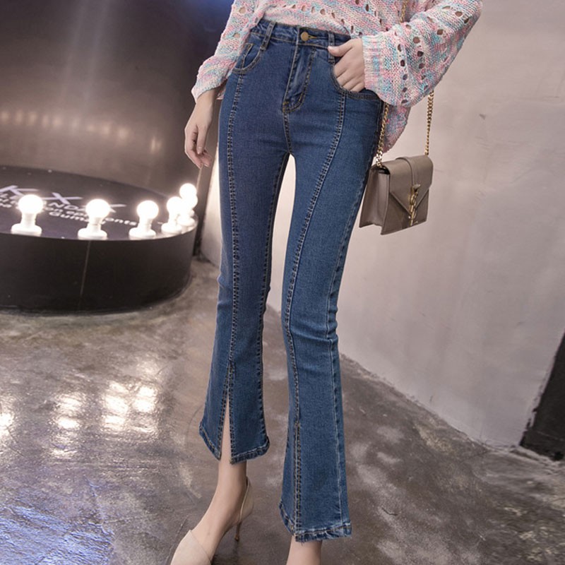 bell bottom ankle jeans