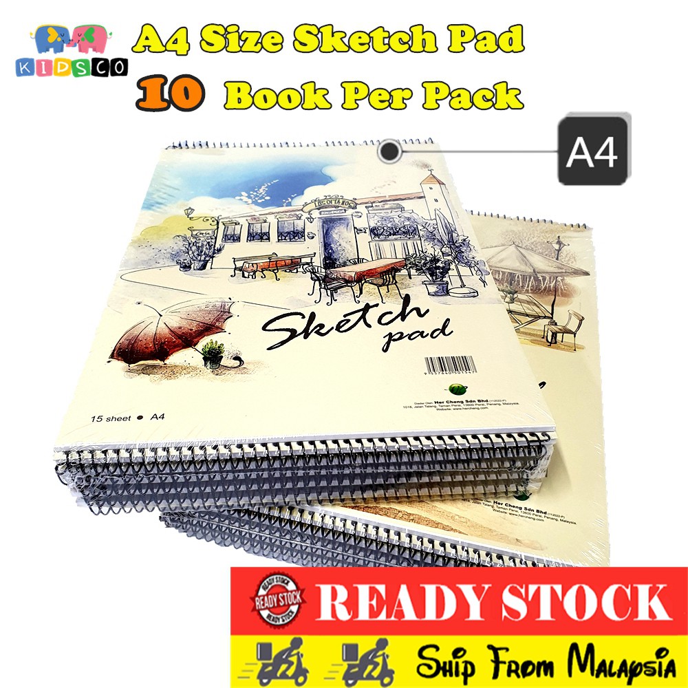 10 Sketch Pad A4 Drawing Book Drawing Paper Kertas Lukisan Shopee